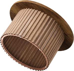 Grande table basse ronde en bois Table d'appoint en bois moderne du milieu du siècle pour salon ou chambre à coucher Table de chevet ou table d'appoint - Product Image 5