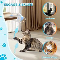 Jouet pour chat interactif à télécommande intelligente en gros, souris à corde élastique auto-jouante pour chats d'intérieur