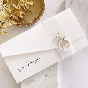 Emballage cadeau pour bon de réduction, enveloppe en papier de coton fait main avec sceau et cartes de vœux pour mariage, anniversaire et affaires - Product Image 1