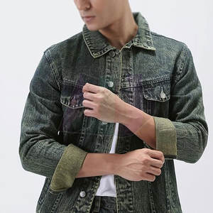 Veste en jean pour homme confortable et tendance, 100% coton, avec logo sur le devant, respirante et coupe-vent, pour une utilisation décontractée en extérieur - Product Image 6