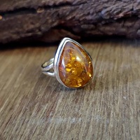 Handgemachte Sterling Silber Ring natürlichen baltischen Bernstein Edelstein Schmuck Frauen Jubiläums geschenk für Mama