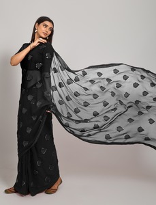 Diseño único indio boda fiesta desgaste étnico impreso Georgette Saree blusa mujer bordado última exportación calidad asegurada - Product Image 6