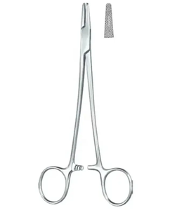 Porte-aiguille fin en or, porte-aiguille en bois Crile, porte-aiguille Olsen-Hegar à poignées en or - Product Image 5