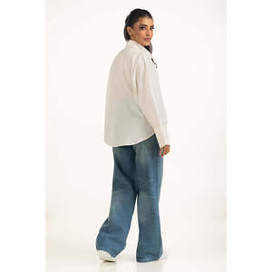 Chemises décontractées en tissu popeline simple WM-CS-SS25-502 coupe classique - Product Image 4