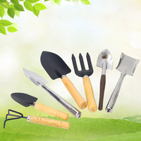 Kit d'outils DIY en bois et acier inoxydable pour mini-jardin intérieur, pour le rempotage, l'élagage et la transplantation manuel de bonsaïs, cactus et succulentes, sac droit OEM