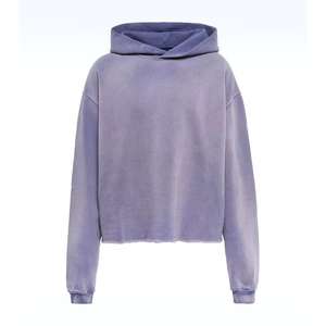 Sudadera con capucha de lana de peso pesado de alta calidad personalizada, diseño de lavado ácido lavado y desteñido por el sol, aspecto desgastado para invierno - Product Image 2