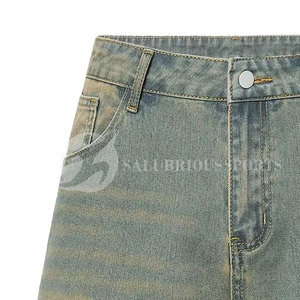 Shorts en jean cargo slim fit pour homme, style hip-hop, délavage clair, taille mi-haute, emballage personnalisé, tricoté, respirant, polyester/coton - Product Image 3