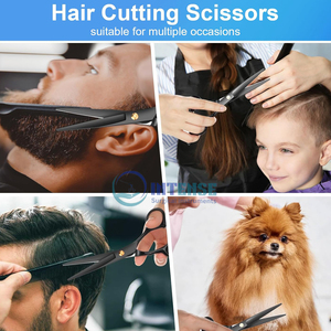 Kit de tijeras de corte de pelo profesional al por mayor, juego de tijeras de peluquero, tijeras de pelo de acero inoxidable, tijeras de adelgazamiento para salón - Product Image 6