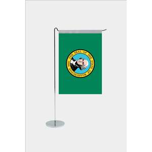 Drapeau de l'État de Washington imprimé numériquement avec mât en aluminium - Product Image 1