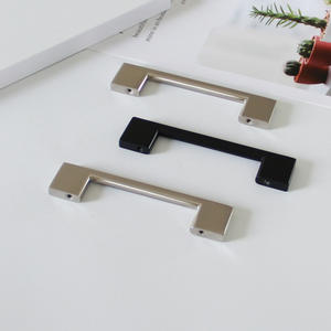 Poignées de meuble contemporaines en alliage de zinc, écologiques et durables, noir mat argenté, forme barre minimaliste, pour tiroirs de cuisine - Product Image 3