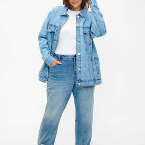 Dernière veste en jean décontractée à manches longues pour femmes, prix OEM bon marché, respirante, chaude, élégante, veste en jean personnalisée pour femmes - Product Image 5