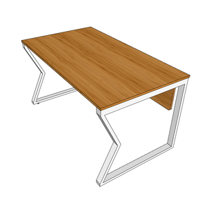 MBamboo 140x80cm Desk Simple Style Solid Wood Computer <b>Table</b> with Assembled Iron Legs and Drawer for Bedroom or Home Office - Product Image 6