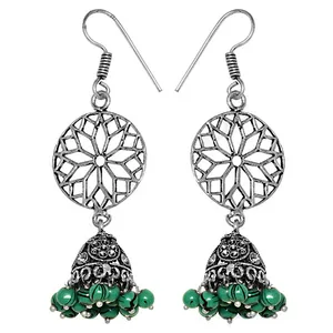 Boucles d'oreilles pendantes en argent 925 filigrané avec pierre naturelle et perles vertes, plaqué or rose, forme géométrique pour femmes, mariages, fêtes - Product Image 2
