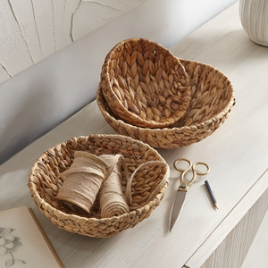 <b>Small</b> round <b>basket</b> low cost natural water hyacinth <b>baskets</b> woven containers for home storage - Product Image 5