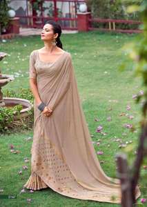 Georgette-ropa de fiesta de boda de diseñador indio, Saree con estampado de aluminio, colección de blusa de lujo, venta al por mayor, de calidad - Product Image 6