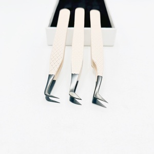 Plasma Black Tip Tweezers for Eyelash Extensions Russian Volume <b>Nude</b> Color Personal Care Use Custom Logo Eyelash Extension - Product Image 4