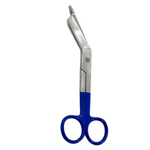 Ciseaux de chirurgie de qualité supérieure lame tranchante coudée métal acier poignée enduite bleue chirurgie pansement ciseaux de coupe - Product Image 6