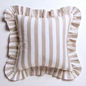 Ruffle <b>Cushion</b> Cover With Strip Indian Cotton Frill Pillowcase <b>Rectangular</b> Square Floral Throw Pillows Bohemian Decor Pillows - Product Image 2