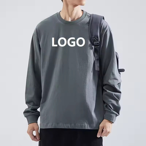 Venta al por mayor de los hombres en blanco de manga larga Camisetas 100% algodón suave y cómodo personalizado impreso bordado camisetas de los hombres - Product Image 1