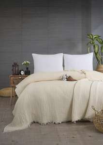 Couverture légère en mousseline de coton 100 % super douce, tissée quatre saisons, 7 couches de gaze, certifiée Oeko-Tex, écologique, lavable en machine - Product Image 3