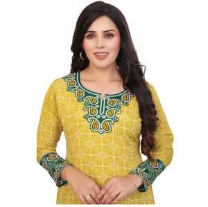 Kurti en coton ethnique de meilleure qualité pour dames, tenue quotidienne et confortable, tenue traditionnelle élégante disponible pour l'exportation dans le monde entier - Product Image 4
