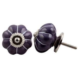 Wholesale Ceramic Kids Drawer Knobs Melon Drawer Cabinet Knob and Pulls Trending Purple <b>Cupboard</b> Knobs and HandlesSCMK-100 - Product Image 2