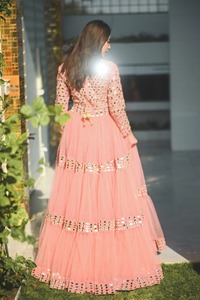 Vestido Largo Anarkali de Lujo para Mujer, Estilo Étnico Pakistaní Indio, para Bodas, Fiestas, Eventos Festivos y Formales - Product Image 4