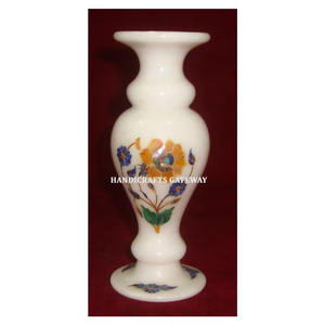 แจกันดอกไม้สำหรับตกแต่งบ้านดีไซน์เนอร์ลายหินอ่อนฝังหินอ่อนที่สวยงามมีดีไซน์ที่เป็นเอกลักษณ์และโบราณใช้ในแจกันดอกไม้คุณภาพสูง - Product Image 1