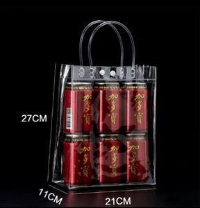 Bolsa de Compras de PVC Transparente con Base Cuadrada, Asas y Botón a Presión, con Logotipo Personalizado Impreso |   Bolsa Impermeable Premium para Ropa - Product Image 1