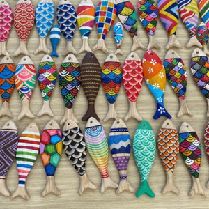 Décor de poisson artisanal | Ornement marin en bois, décoration de la maison écologique, service d'exportation en vrac - Product Image 1