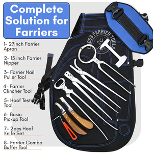 Ensemble d'outils de maréchalerie et de ferrage en gros, comprenant un couteau de maréchalier, un tire-clous, un pince à clous et un râpe à sabots - Product Image 2