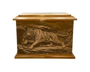 Urne funéraire en bois pour crémation de tigre, urne funéraire en bois pour grand animal, urne funéraire en bois pour faune sauvage avec gravure, urnes en bois pour cendres humaines - Product Image 6