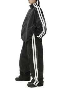 Conjunto Deportivo de 2 Piezas con Logotipo Personalizado, Estilo Urbano, Vintage, de Poliéster/Algodón, Estampado Invernal, Reflectante, Nueva Moda - Product Image 3