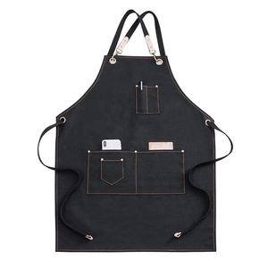 ผ้ากันเปื้อนผ้าใบหนาสีน้ำตาลบาริสต้าผ้ากันเปื้อนเอว - Product Image 4