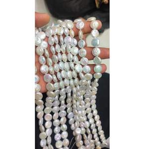 สร้อยคอไข่มุกน้ำจืดขนาด16นิ้วสีขาวสวยขนาด12-13มม. ทำเครื่องประดับเงินและแหวนวัสดุหินธรรมชาติ - Product Image 1