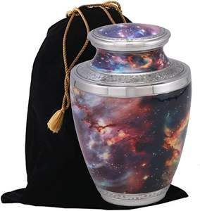 Urna Funeraria para Adultos Galaxy Picturesque SHINE INDIA CRAFTS, Urna de Cremación Única Hecha a Mano para Cenizas Humanas, Tamaño Personalizado, Metal, Color Personalizable - Product Image 1