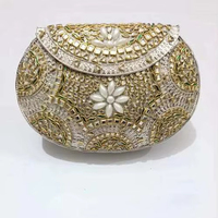 Sac à main de mariée de haute qualité, nouveau design, mosaïque Kundan, avec pierres, pour femmes, fabriqué à la main.