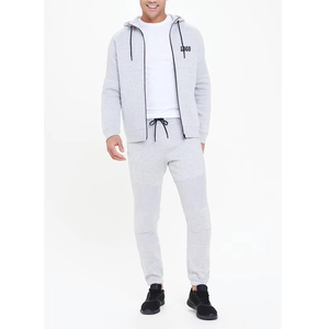 Lo último en sudaderas con capucha ajustadas y cremallera completa para hombre, personaliza tu propio logotipo, ropa informal transpirable básica, mezcla de algodón, Color sólido - Product Image 4