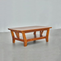 Table basse en teck nordique moderne, élégante, durable et éco-responsable, certification du bois légal indonésien, meubles de salon