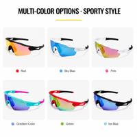 Lunettes de pickleball polarisées unisexes avec monture TR90 et verres en PC, disponibles en noir, rose, bleu et rouge pour OEM et vente en gros