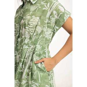 Vestido Casual de Moda WM-DRS-SS25-203, Corte Regular, Cintura Impero con Crochet, Transpirable, Decoración con Volantes, Talla XL, Largo hasta el Suelo - Product Image 3