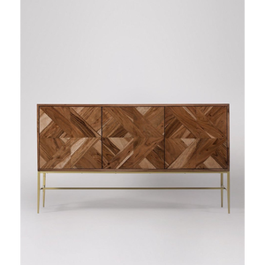 Elegantly Crafted Oak <b>Sideboard</b> European-Style Solid Wood Storage Cabinet for Dining Areas and Contemporary Home Kitchens - Product Image 4