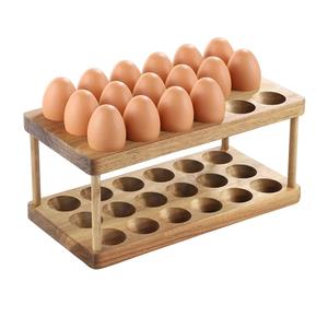 Bandeja para huevos de madera hecha a mano de diferentes tamaños y 2 neumáticos, diseño de tendencia, estante para huevos de forma personalizada del fabricante en la India - Product Image 1