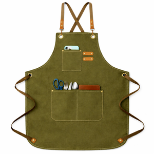 Delantal de Cocina Personalizado con Logotipo, Delantal de Lona Ajustable para Chef, Barista, Barbacoa, Jardín, Delantales Bordados - Product Image 3