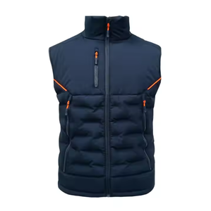 Gilet matelassé imperméable pour homme, nouveau design, bleu marine/noir, vêtement d'extérieur d'hiver, sans manches, 100% polyester, personnalisable - Product Image 1