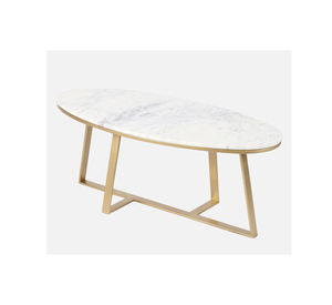 Mesa de centro con marco dorado de metal, aspecto contemporáneo, barato, asequible, para sala de estar, salón de Hotel, venta al por mayor, tapa de mármol barata - Product Image 6