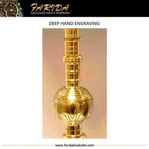 Cachimbas Farida de calidad superior, cachimbas tradicionales egipcias, narguile único de lujo hecho a mano, latón macizo, grabado a mano profundo, 65cm - Product Image 2