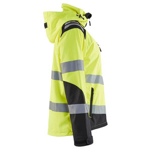 2024 Custom <b>Men's</b> Lightweight Running <b>Jacket</b> Waterproof Winter Pattern Best Density Twill Oxford <b>Yellow</b> Reflective Safety Hood - Product Image 4