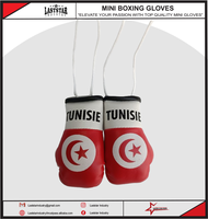 Mini gants de boxe personnalisés avec drapeau national, porte-clés de voiture en cuir PU durable, protection UV longue durée LAST STAR