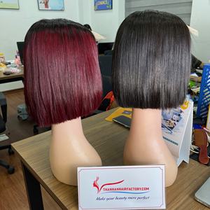 Dentelle vietnamienne fermeture HD dentelle extensions de cheveux humains perruque sans colle os droite Bob perruque avec cheveux doux teints prix de gros - Product Image 2